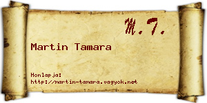 Martin Tamara névjegykártya